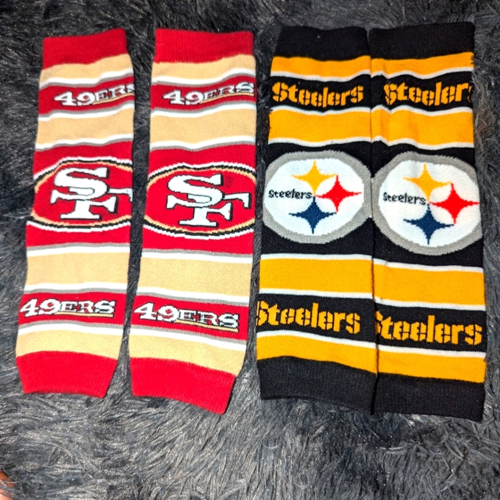 49ers and Steelers Striped Infant Leggings